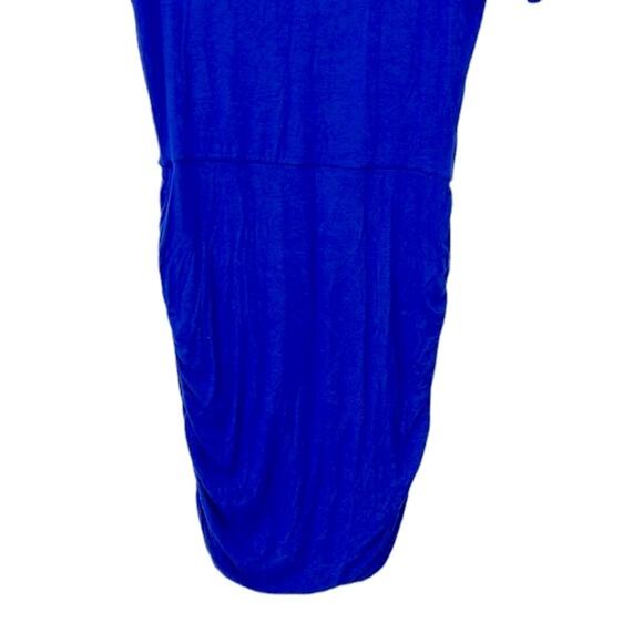 Athleta Solstice Short Sleeve Ruched Tee Dress Size Small Cobalt Blue - Picture 3 of 7